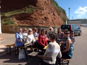 Coffee outside the Hideaway Cafe